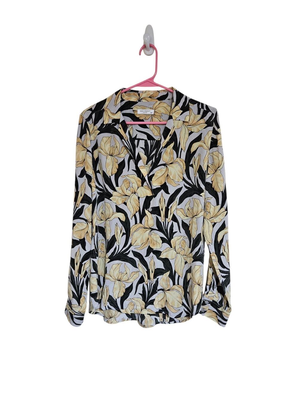 Equipment Femme Women's 100% Silk Floral Blouse Medium